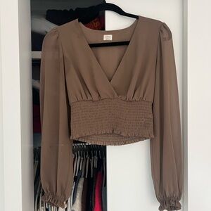 Aritzia Wilfred Brown Blouse - XS
